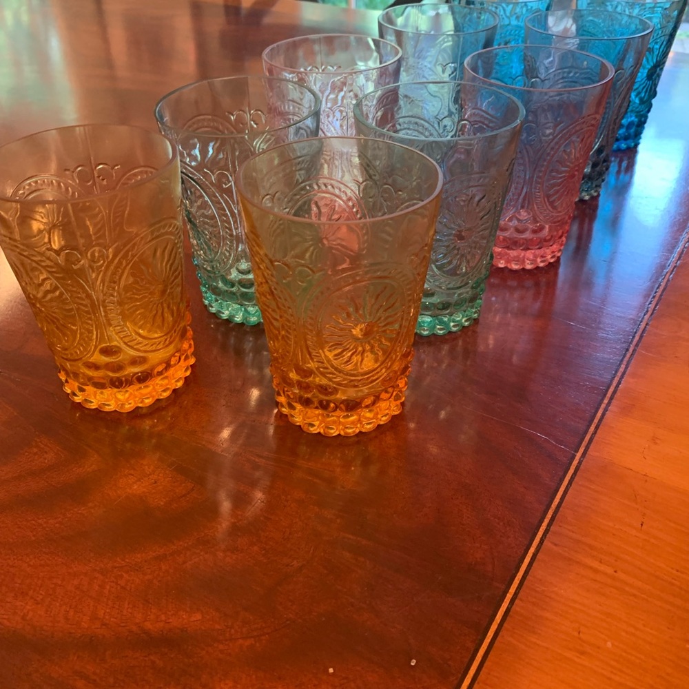 Multi colored glassware